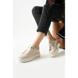 Paris Shoes Kadın Bej Sade ve Şık Tasarım Spor Ayakkabı