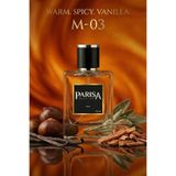 parisa M-03 Strong Man Edp 50 ml - Kestane & Vanilya Notalı Sıcak Baharatlı Karizmatik Erkek Parfümü PRSM03