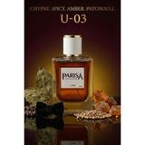 parisa U-03 Tuxedo Edp 50 ml - Amber & Paçuli Notalı Şık Baharatlı Şipre Unisex Parfüm PRSU03