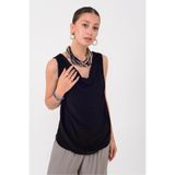 Park Moda 64967 DEGAJE YAKA KOLSUZ İPEK BLUZ
