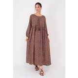 Park Moda AN10494 PÜSKÜL DETAYLI ÇITIR ÇİÇEK DESEN ELBİSE