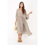 Park Moda AN136 ÇITIR ÇİÇEK DESENLİ ROBALI VOLANLI BOHO ELBİSE
