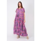 Park Moda AN5021 ETNİK DESEN ASİMETRİK KISA KOL ELBİSE
