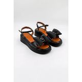Park Moda Kadın Sandalet PM350 Siyah Cilt