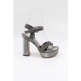 Park Moda Kadın Topuklu Ayakkabı PM08 K2026/2 Platin Ithal Dpn