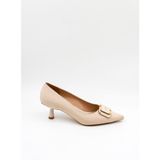 Park Moda Tokalı Stiletto Kadın Ayakkabı PM439 Bej Nubuk