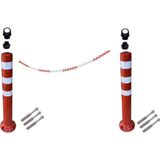 Park Trafik Otopark Düzenleyici Seti 2 Adet 75 cm Delinatör ve 3 Metre 8 mm Zincir Dış Mekan Kullanımı
