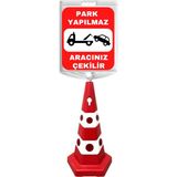 Park Yapılmaz Aracınız Çekilir Çift Taraf Baskı Kırmızı Ultra Kedi Gözlü Ağırlıklı Koni Seti Trafik Dubası