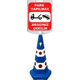 Park Yapılmaz Aracınız Çekilir Çift Taraf Baskı Mavi Ultra Kedi Gözlü Ağırlıklı Koni Seti Trafik Dubası