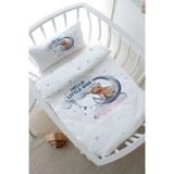 Park Yatak Nevresim Takımı (80x120) - Pure Baby Serisi - Aya Uzanan Ayı