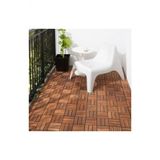 Parke Balkon Teras Yer Döşemesi ( 30 X 30 Cm) Koyu Kahverengi 9 Adet (0.81 M2)