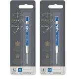 Parker 1950346 Jel Tükenmez Kalem Yedeği, Orta Kalınlıkta Uç, Mavi, gri 2li paket