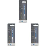 Parker 1950346 Jel Tükenmez Kalem Yedeği, Orta Kalınlıkta Uç, Mavi, gri 3lü paket