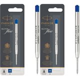Parker 1950371 Quinkflow Tükenmez Kalem Yedeği, Orta Kalınlıkta Uç, Mavi 2li paket