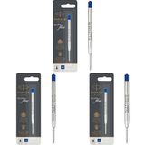 Parker 1950371 Quinkflow Tükenmez Kalem Yedeği, Orta Kalınlıkta Uç, Mavi 3lü paket