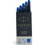 Parker Dolma Kalem Kartuşu Quink Yıkanabilir Mavi (5’li Paket) 1950383 - 5 Adet - Siyah