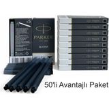 Parker Dolma Kalem Kartuşu Quink Yıkanabilir Siyah (50’li Paket) 1950382 - 5 Adet
