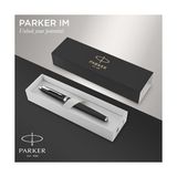 Parker Im Dolma Kalem | Krom Süslü Mat Siyah | Mavi Mürekkepli Orta Uç | Hediye Kutusu - -- - Option-1