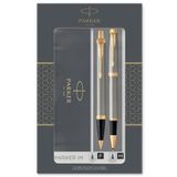 Parker Im Duo Tükenmez Roller Kalem Ikili Set Krom Gövde Altin Kaplama Klips