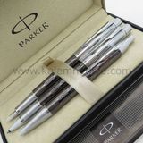 Parker Im Premium Desenli Iki Renk Metal Ct Dolma+Roller+Tükenmez Kalem