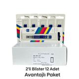 PARKER Jel Kalem Refill Plastik gövde 2'li Blister 12 Adet M uç Mavi