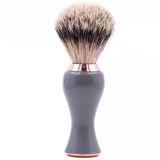 Parker Jiletli Tıraş Makinesi Gümüş Uçlu Porsuk Tıraş Fırçası - Ekstra Yoğun Ve Ekstra Yumuşak Kıllar - Deluxe Gri Ve Pembe Altın Sap - Erkekler Ve Kadınlar İçin Tıraş Fırçası