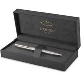 Parker Paslanmaz Krom Tasarımlı Tükenmez Kalem, Orta Kalınlıkta Uç, Mavi Mürekkep - Standart - Çok Renkli