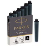 PARKER Quink Kısa Dolma Kalem Kartuşu, Siyah, 6'lı Kutu