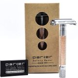 Parker Safety Razor 74R Rose Gold - Erkekler için Uzun Saplı Ağır Kelebek Açık Çift Kenarlı Güvenlik Jileti, 5 Premium Platinum Çift Kenarlı Tıraş Bıçakları dahildir