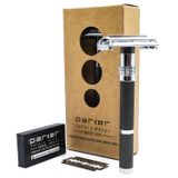 Parker Safety Razor , 96R Grafit Gri Uzun Saplı Kelebek Açık Çift Kenarlı Güvenlik Jileti, Erkekler için, 5 Premium Platinum Çift Kenarlı Tıraş Bıçakları Dahildir