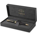 Parker Sonnet Mat Siyah Altın Tasarımlı Tükenmez Kalem, Mürekkep, Orta Kalınlıkta Uç