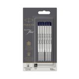 Parker Tükenmez Kalem Yedekleri | Orta Nokta | Siyah QuinkFlow Mürekkebi | 10 Sayım (Ambalaj Değişebilir)
