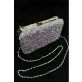 PARKTAN Yakamoz Lila Taşlı Abiye Clutch Portföy Çanta