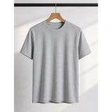 Parkur Erkek Likralı Kaşkorse Relax Fit Basic Tişört – Gri - Gri - Gri - 3XL