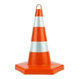 Parla 52 Cm. Altıgen Kırılmaz Trafik Konisi (Çift Reflektifli)