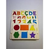 Parla Keçe Kaplı Puzzle Seti, Ahşap Bul-Tak Yapboz Set, Eğitici Bulmaca, Harf/Rakam/Şekil Öğrenimi