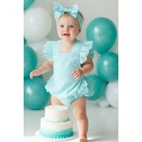 Parla Kids Kız Bebek Mint Pamuklu Salopet Bandana Takım - 12 - 18 Ay - Yeşil