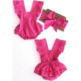 Parla Kids Kız Bebek Pembe Pamuklu Salopet Bandana Takım - 18 - 24 Ay