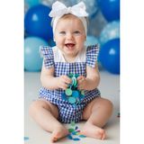Parla Kids Kız Bebek Rare Pamuklu Pötikare Salopet Bandana Takım - 3 - 6 Ay - Mavi