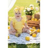 Parla Kids Kız Bebek Sarı Pamuklu Salopet Bandana Takım - 12 - 18 Ay