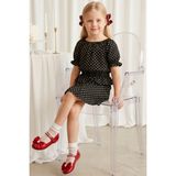 Parla Kids Kız Çocuk Alina Madonna Siyah Puantiye Etek Bluz Takım - 4 - 5 Yaş