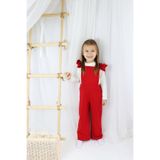 Parla Kids Kız Çocuk Berlin Kırmızı Pamuklu Fırfırlı Bağlama Detaylı Yılbaşı Tulum