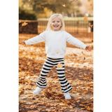 Parla Kids KIZ ÇOCUK ÇİZGİLİ TAYT / LACİVERT - 4 - 5 Yaş - Beyaz - Lacivert Çizgili