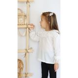 Parla Kids Kız Çocuk Ekru Dantel Detaylı Uzun Kollu Çıtçıtlı Bluz Gömlek Body