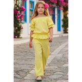Parla Kids Kız Çocuk Gloria Sarı Şile Bezi Bluz Pantolon Takım - 4 - 5 Yaş - Sarı