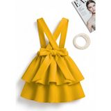 Parla Kids Kız Çocuk Helen Sarı Askılı Kat Kat Bağlama 23 Nisan Gösteri Kıyafeti Jile Elbise - 7 - 8 Yaş