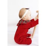Parla Kids Kız Çocuk Kırmızı Ekose Yakalı Çıtçıt Detaylı Yılbaşı Tulum Salopet - 9 - 12 Ay