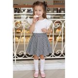 Parla Kids Kız Çocuk Kyle Kolsuz Bluz Etek Toka Takım - Beyaz - Siyah - 2 - 3 Yaş