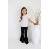 Parla Kids Kız Çocuk Queen Bisiklet Yaka Ekru Dantel Detaylı Bluz Ispanyol Tayt 23 Nisan Takım - Beyaz - Siyah - 3 - 4 Yaş