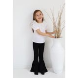 Parla Kids Kız Çocuk Queen Bisiklet Yaka Ekru Dantel Detaylı Bluz Ispanyol Tayt 23 Nisan Takım (Beyaz-Siyah, 8-9 Yaş)